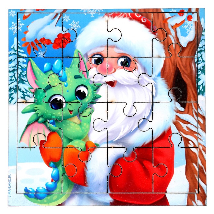 Пазл «Дед Мороз и дракоша»