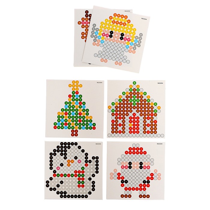 Адвент-календарь «Дед Мороз», аквамозаика 1000 шариков, 8 трафаретов - фото 1907895365