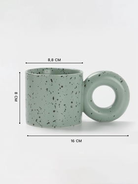 Кружка «Бублик», 350 мл, 16×8.8×8 см, серо-зеленый в крапинку