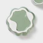 Кофейная пара керамическая «Ромашка», 2 предмета: кружка 260 мл, блюдце d=17 см, цвет зелёный - фото 4530138