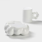 Чайная пара «Ромашка», 2 предмета: кружка 260 мл, блюдце d=17 см, керамика, белая - Фото 4
