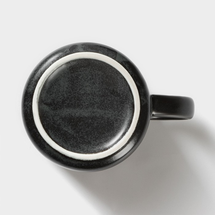 Набор керамический чайный Loft, 6 предметов: чайник 1 л, 4 кружки 250 мл, поднос 33×20 см, цвет чёрный - фото 1910832569