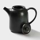 Набор керамический чайный Loft, 6 предметов: чайник 1 л, 4 кружки 250 мл, поднос 33×20 см, цвет чёрный - Фото 6