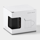 Кружка с ложкой Simple, 350 мл, керамика, чёрная 9624065