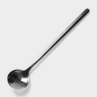 Кружка с ложкой «Чёрный мрамор», 350 мл, керамика, чёрная - Фото 6