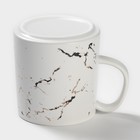 Кружка с ложкой «Белый мрамор», 350 мл, керамика, белая - Фото 6