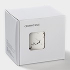 Кружка с ложкой «Белый мрамор», 350 мл, керамика, белая - Фото 8