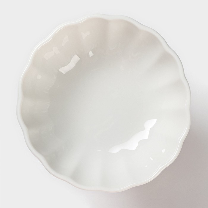 Креманка керамическая, 2 предмета: креманка d=10 см, вилка h=13 см, цвет белый - фото 1904988281