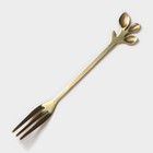 Креманка, 150 мл, d=10 см, с вилкой h=13 см, керамика, бамбук, белая - Фото 3