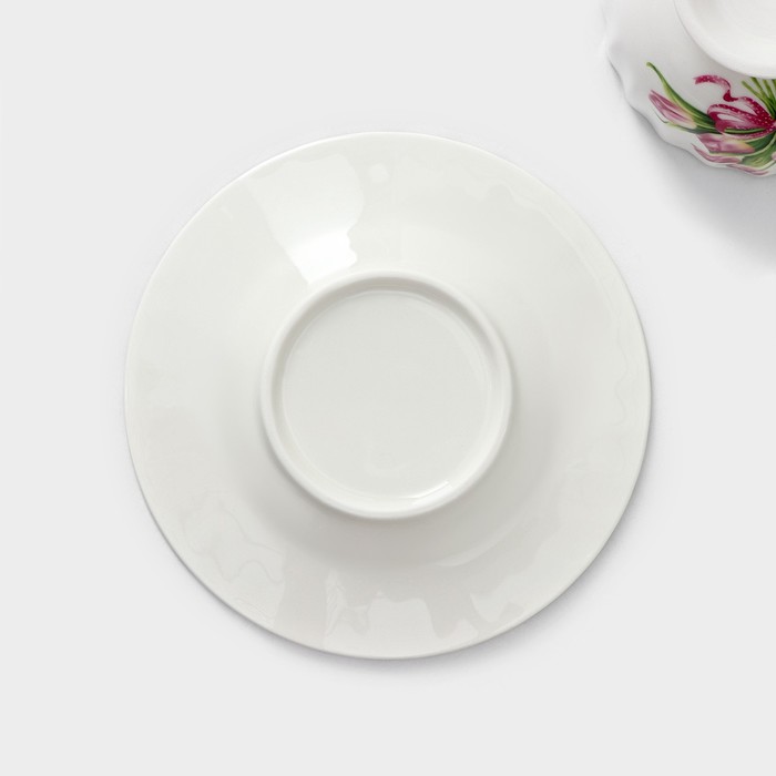 Сервиз фарфоровый чайный Spring, 12 предметов: 6 кружек 220 мл, 6 блюдец d=15 см, цвет белый - фото 1904988320