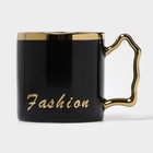 Чайная пара «Роскошь», 3 предмета: кружка 250 мл, блюдце 23.5×13 см, ложка, керамика, чёрная - Фото 6