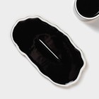 Чайная пара керамическая «Роскошь», 3 предмета: кружка 250 мл, блюдце 23,5×13 см, ложка, цвет чёрный - Фото 7