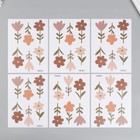 Наклейка пластик интерьерная цветная "Пастельные цветы" набор 6 листов 14,5х21 см - фото 24500079