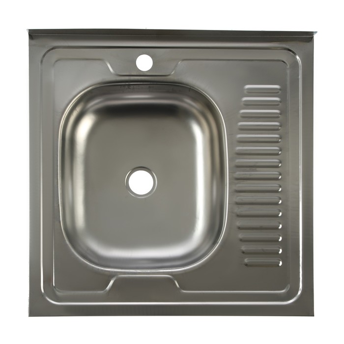Мойка кухонная TRIO, накладная, без сифона, 60х60 см, левая, нержавеющая сталь 0.4 мм - Фото 1