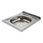 Мойка кухонная TRIO, накладная, без сифона, 50х60 см, нержавеющая сталь 0.4 мм - фото 24664456