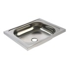 Мойка кухонная TRIO, накладная, без сифона, 50х40 см, нержавеющая сталь 0.4 мм - фото 24428573