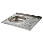 Мойка кухонная TRIO, накладная, без сифона, 80х60 см, левая, нержавеющая сталь 0.4 мм - фото 24428578