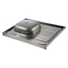 Мойка кухонная TRIO, накладная, без сифона, 80х60 см, левая, нержавеющая сталь 0.4 мм - Фото 3