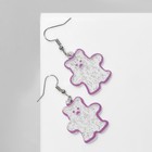 Серьги акриловые «Мишка» в блёстках, цвет радужно-фиолетовый в серебре - Фото 3