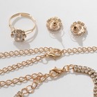 Набор 4 предмета: серьги, колье, браслет, кольцо «Грация» круги, цвет белый в золоте - Фото 3