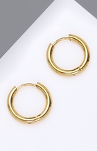 Серьги кольца QF, сталь, d=1.3 см, цвет золото - Фото 5