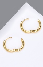 Серьги кольца QF, сталь, d=1.3 см, цвет золото - Фото 6