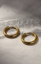 Серьги кольца QF, сталь, d=1.3 см, цвет золото - Фото 2