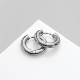 Серьги-кольца "Стальные" d=1,9 см, цвет серебро