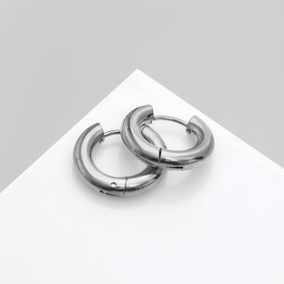 Серьги-кольца «Стальные» d=1,9 см, цвет серебро