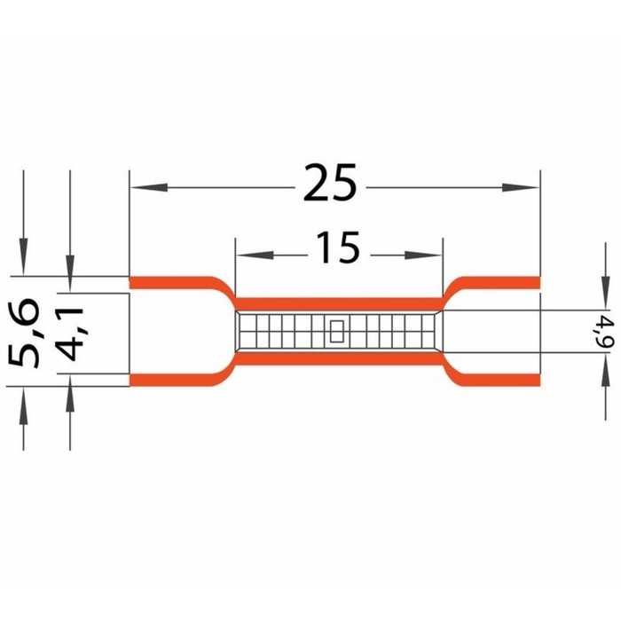 Соединительная гильза изолированная Rexant, L-26мм 0,5-1,5мм² (ГСИ1,5/ГСИ0,5-1,5), красная