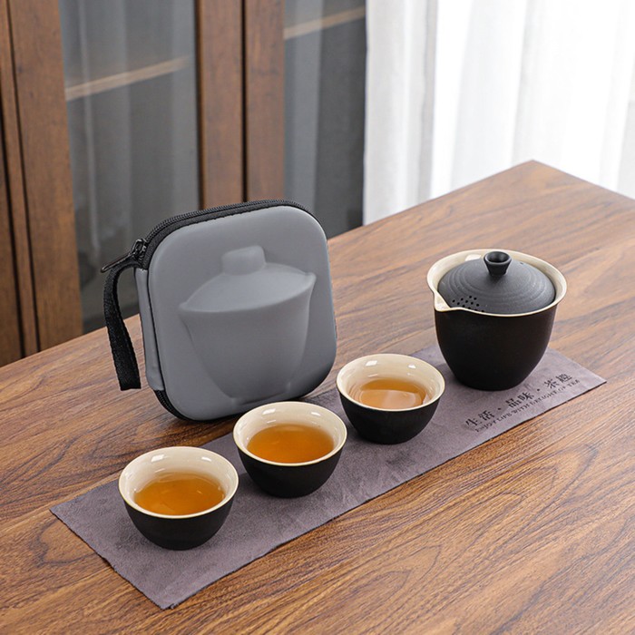 Набор для чайной церемонии 5 предметов на 3 персоны: чашка 60 мл, чайник 210 мл - Фото 1