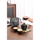 Набор для чайной церемонии ДЖЕКИЧАЙ, 5 предметов на 3 персоны: чашка 60 мл, чайник 210 мл, керамика, чёрный - Фото 3