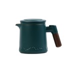 Набор для чайной церемонии ДЖЕКИЧАЙ «Чэнду», 5 предметов на 4 персоны: чашка 45 мл, чайник 400 мл, керамика, бирюзовый - Фото 3