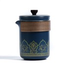 Набор для чайной церемонии 5 предметов на 3 персоны: чашка 50 мл, чайник 280 мл, синий - фото 4400723
