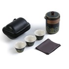 Набор для чайной церемонии 5 предметов на 3 персоны: чашка 50 мл, чайник 280 мл, черный - фото 4400727