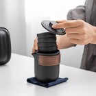 Набор для чайной церемонии ДЖЕКИЧАЙ «Синьян», 6 предметов, на 4 персоны: чашка 35 мл, чайник 300 мл, керамика, чёрный - Фото 4