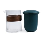 Набор для чайной церемонии ДЖЕКИЧАЙ «Наньян», 4 предмета, на 2 персоны: чашка 55 мл, чайник 400 мл, керамика, бирюзовый - Фото 7