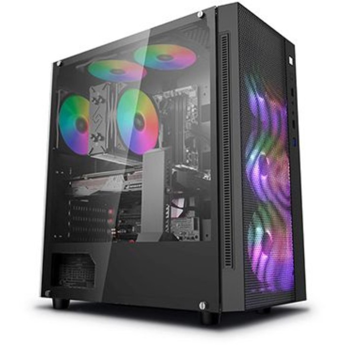 Корпус Deepcool Matrexx 55 Mesh ADD-RGB 4F черный без БП ATX 4x120mm 2xUSB2.0 1xUSB3.0 audio   10044 - фото 51476832