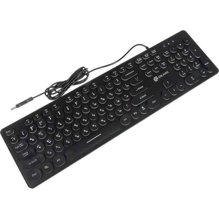 Клавиатура Оклик 420MRL черный USB slim Multimedia LED - фото 51476854