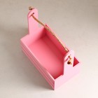 Набор кашпо деревянных 3 в 1 (29×18×33; 25×15×30; 21×12×23) "Аром", Розовый Коралл - Фото 4
