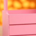 Набор кашпо деревянных 3 в 1 (29×18×33; 25×15×30; 21×12×23) "Аром", Розовый Коралл - Фото 5