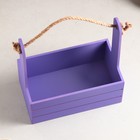 Подарочный ящик «Аром», 25.5×15×30 см, деревянный, ручка - канат, фиолетовый - Фото 3