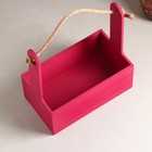 Подарочный ящик «Аром», 25.5×15×30 см, деревянный, ручка - канат, бордовый - Фото 3