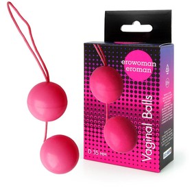 Шарики вагинальные BALLS, для укрепления мышц влагалища, D 35 мм, вес 50 г, розовый