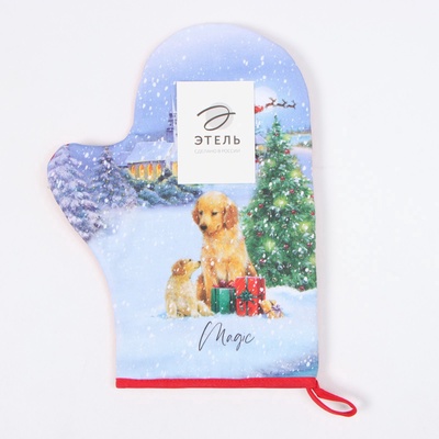 Варежка-прихватка новогодняя Этель "Рождественский вечер" 20х28 см, 100% хл, ватин 250 г/м2