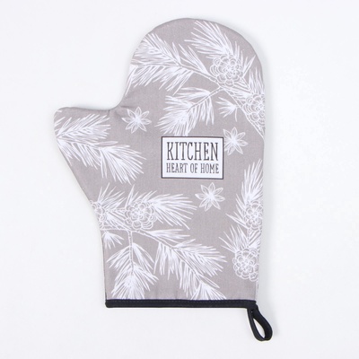 Варежка-прихватка новогодняя Этель "Рождественские ветки" 20х28 см, 100% хл, ватин 250 г/м2