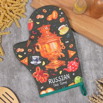 Варежка-прихватка «Этель. Самовар», 20×28 см, 100% хлопок, ватин 250 г/м²