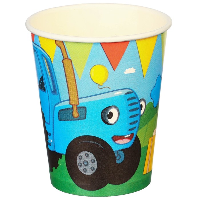 Стакан бумажный "С Днем Рождения!", Синий трактор, 250мл. 10051026