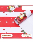Бумага упаковочная новогодняя глянцевая «Бирки», 70×100 см, 1 лист - Фото 1