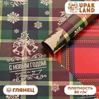 Бумага упаковочная глянцевая двусторонняя «Клетка», 50×70 см - Фото 1